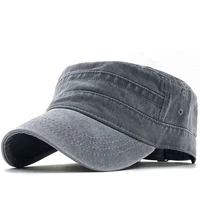 simple military cap 100 cotton flat top hat for men vintage army hat cadet military patrol cap outdoor fishing cap