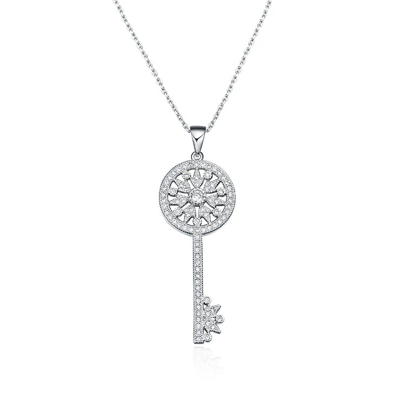 Juya Micro Pave Циркон модное индийское ожерелье с подвеской в виде ключа для женщин девочек подарок для свадьбы дня рождения ожерелье поставки