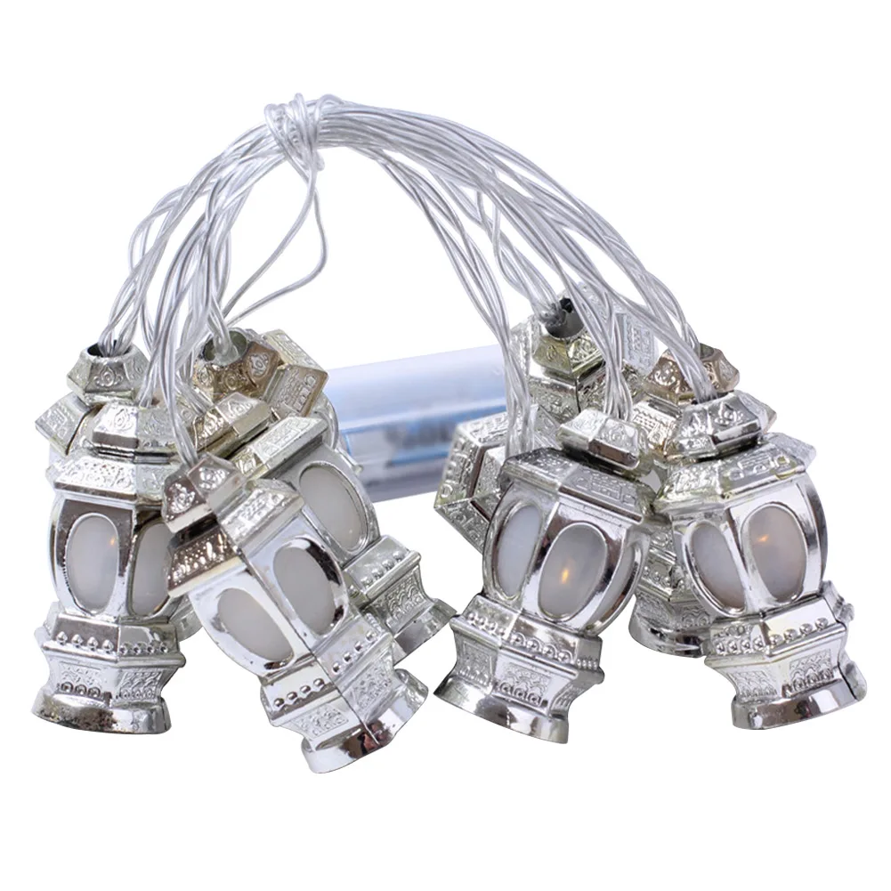 

Party Hotel Lantern Home Corridor LED Light String Plastic Festival Wedding For Ramadan 10 Lamp Beads Battery Powered Bedroom
