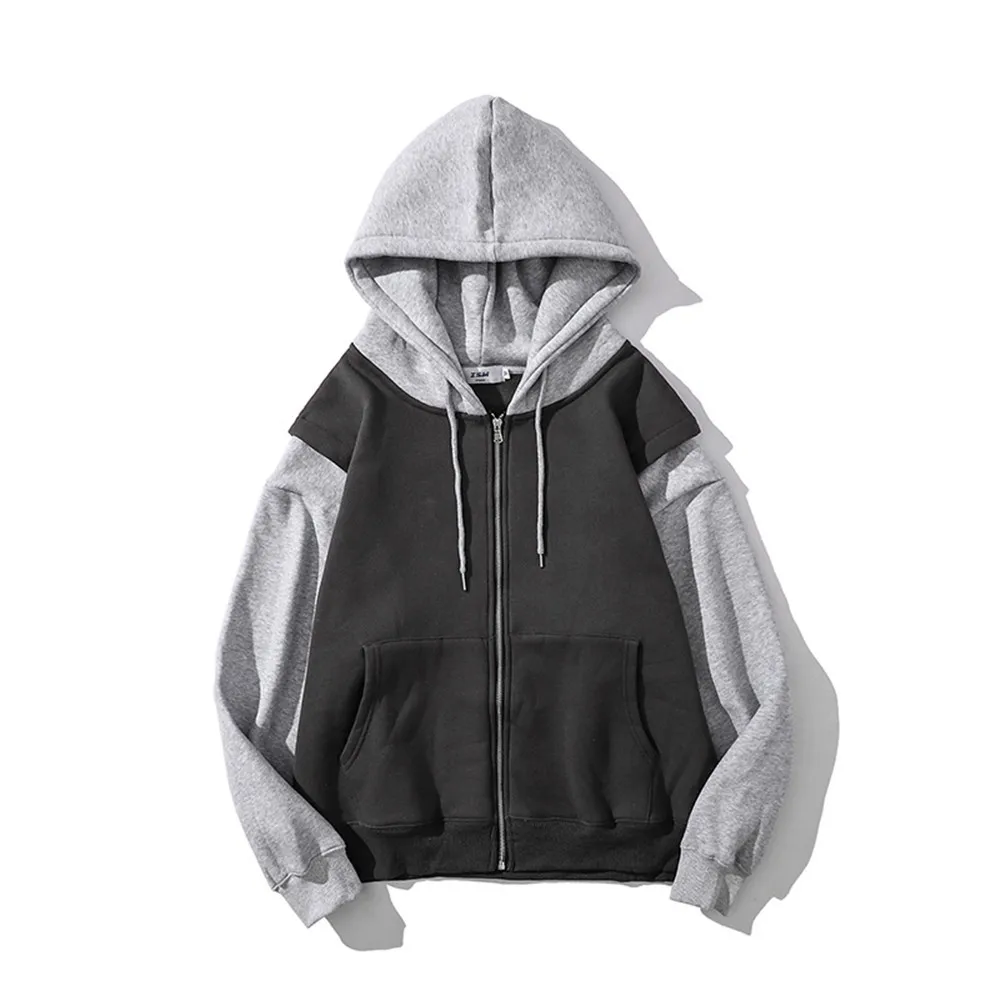 

EukaaRu Fashion Cardigan Sweater Men Streetwear Oversized Hoodie Hip Hop Loose Zip Coat Women Hoodie Crewneck Sweatershirt Mens