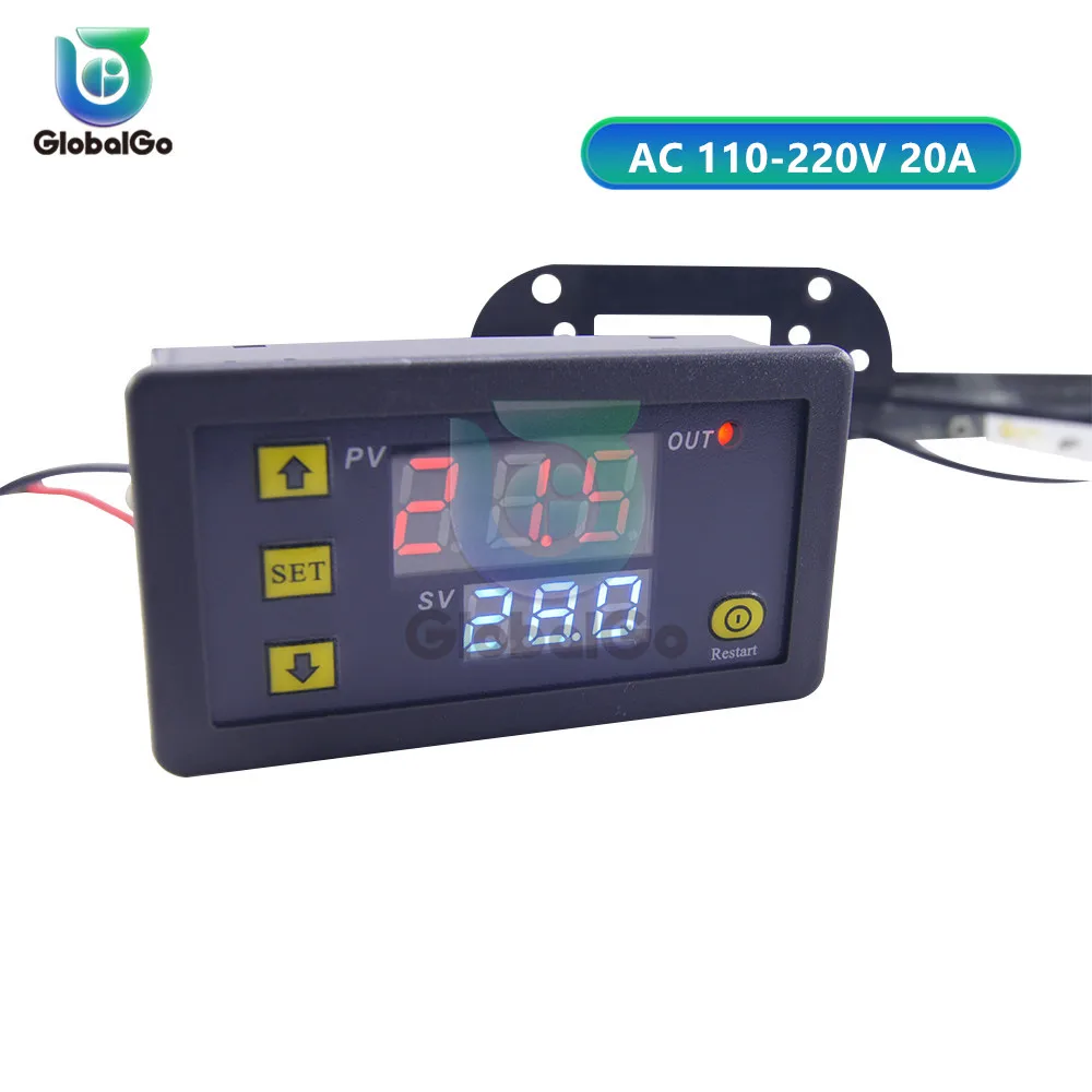 W3230 20A 220V XH W3001 W3002 W3230 Температура контроллер 12V 24V 220V цифровой светодиодный термометр термо контроллер датчик переключения максимум 10 А NTC10K - Цвет: W3230 20A 220V