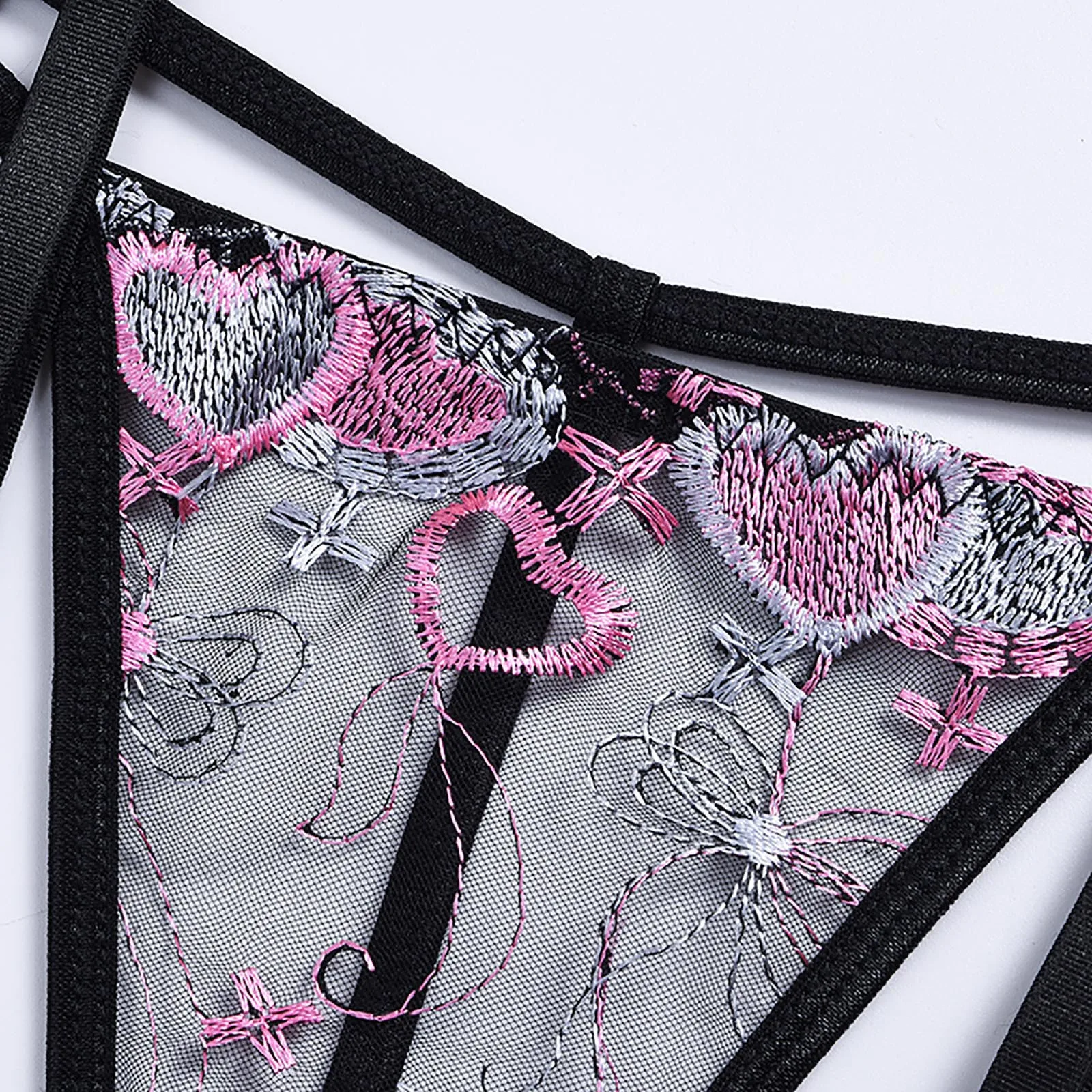 

Mesh Underwear Set Women Sexy Lingerie See Through Bra Brief Garter Sets Sexy Lace Sensual Lingerie 3pcs Woman Erotic Underwear