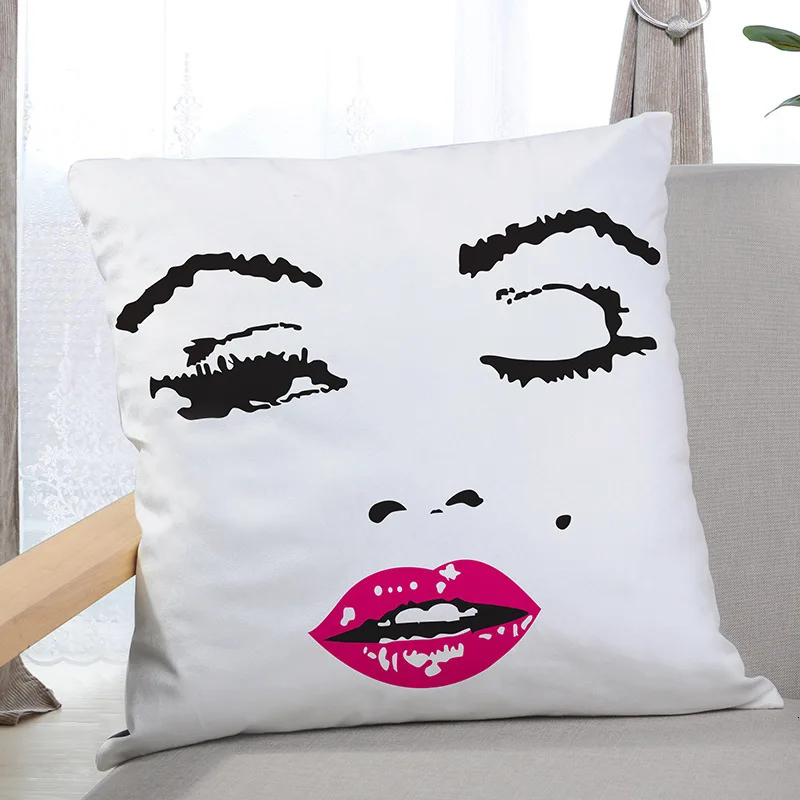 Чехол для подушки с принтом черно белая серия Мягкая фланелевая наволочка дивана