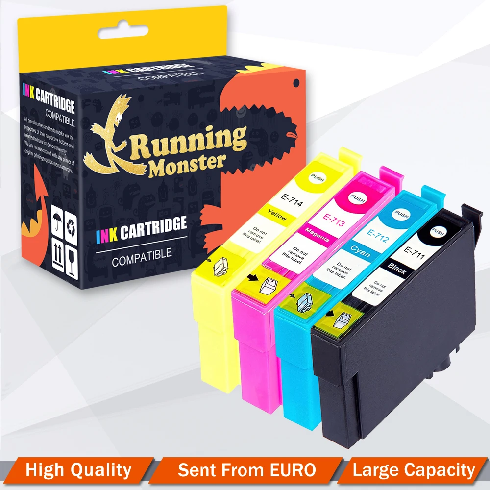 4x T0711 T0714 T0715 совместимый чернильный картридж для EPSON Stylus SX100/SX110/SX105/SX115/SX200/SX205/SX209/SX210