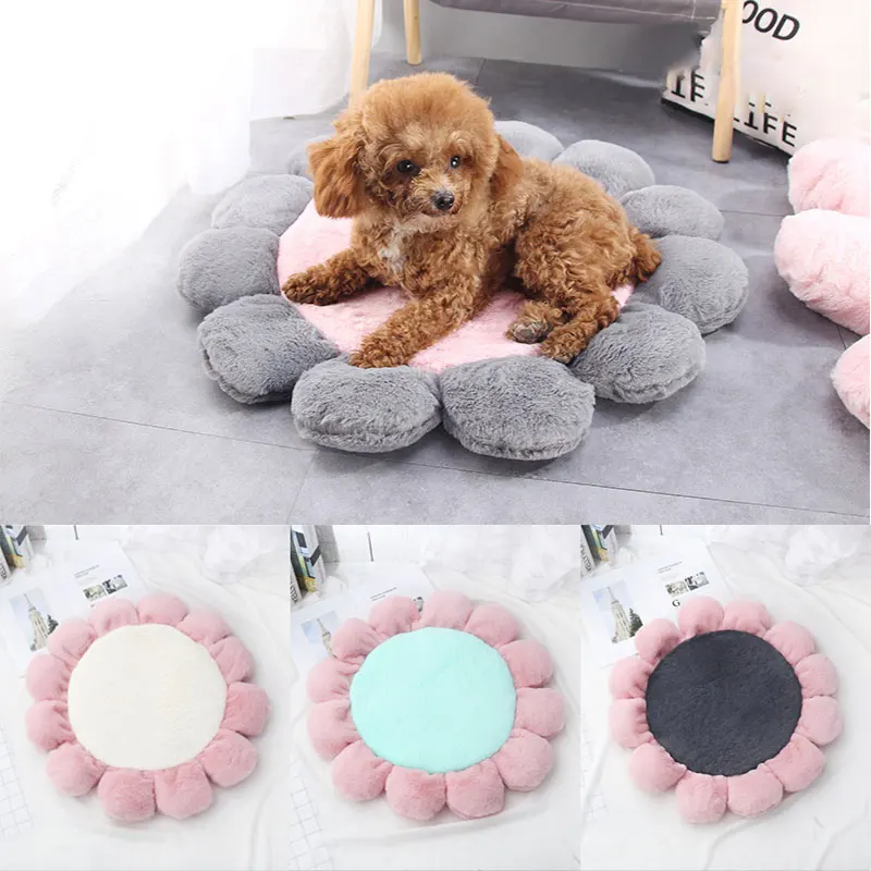 Милая теплая мягкая кровать для собаки в форме цветка водонепроницаемая