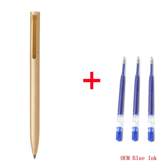 gold and bllue ink Xiaomi Mijia смарт-Металл золото серебро чернила Япония долговечная подписывающая ручка PREMEC гладкая Швейцария MiKuni черный Заправка - Цвет: gold and bllue ink