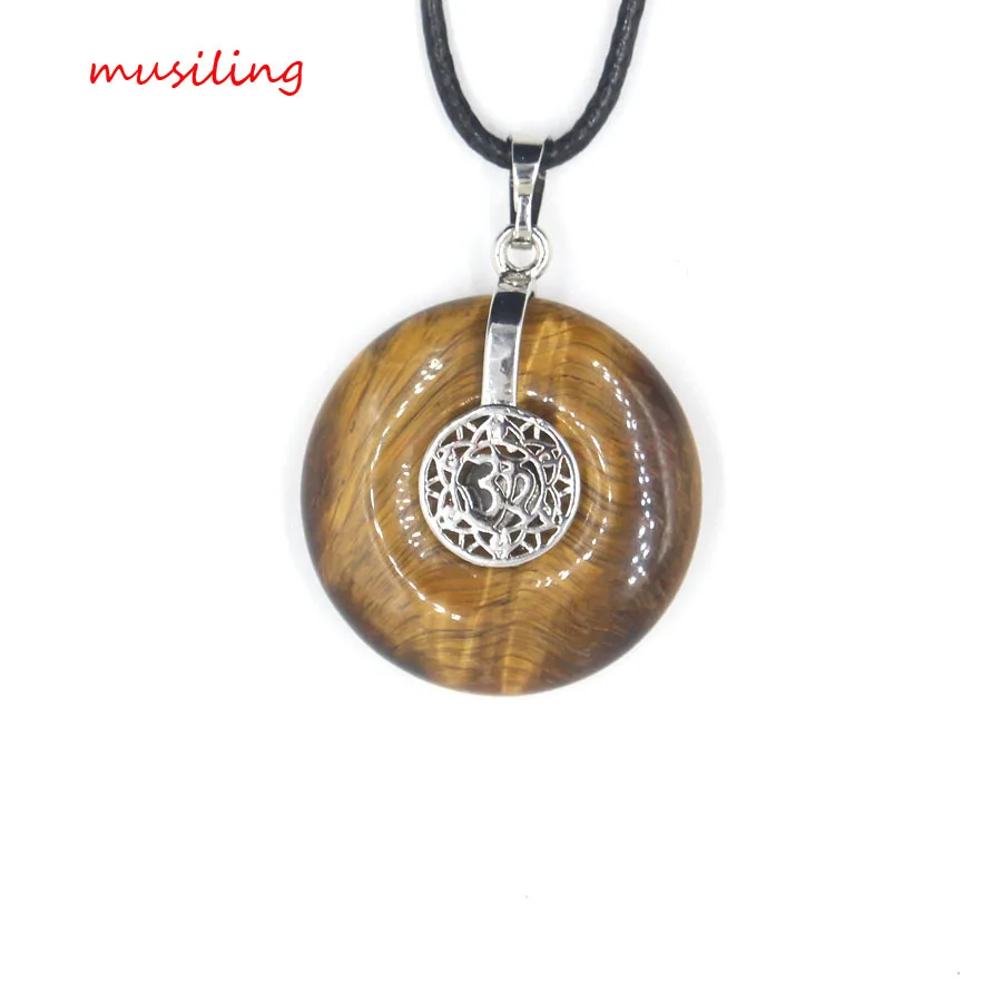 Колье с круглым аметистом и кристаллом кварца номер 3 D подвеска Маятник из