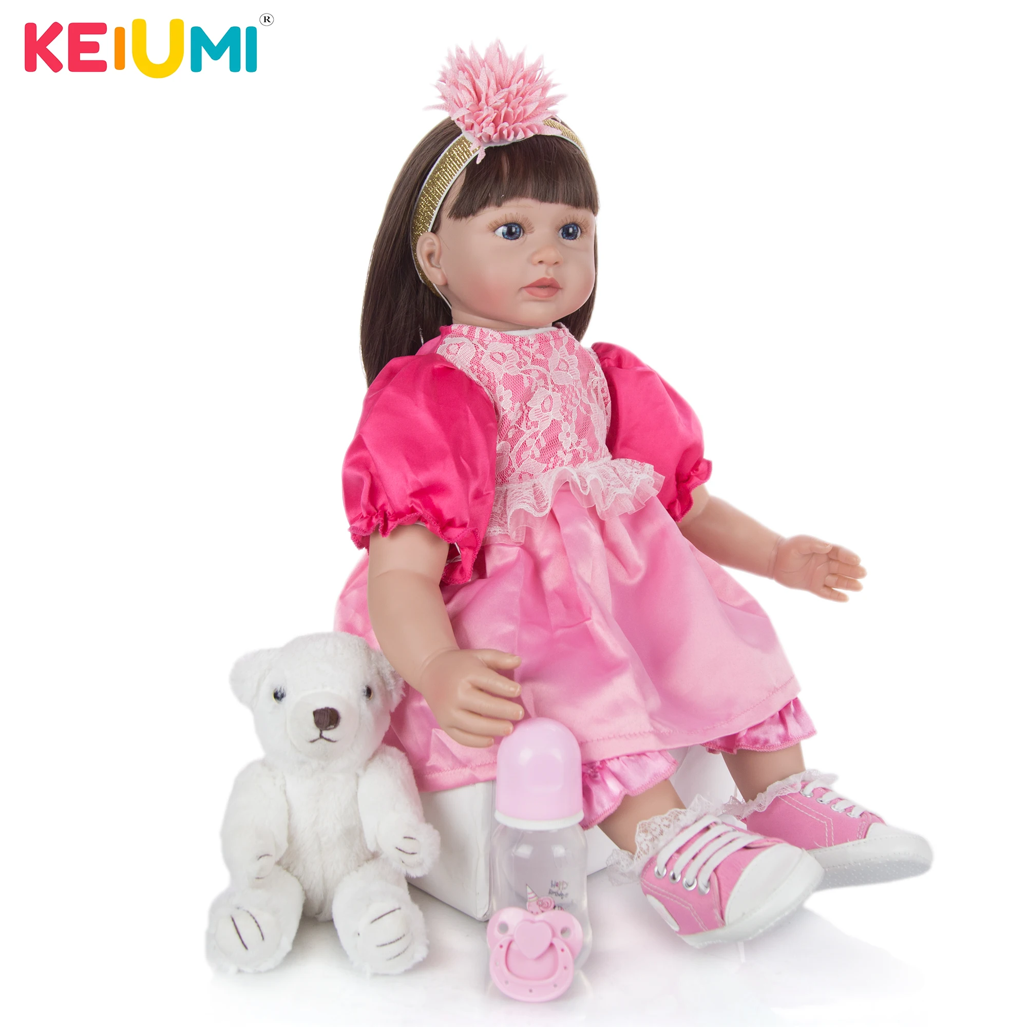 KEIUMI 24 Inch Princess Reborn Baby Silicone Dolls Soft Bebe Toys Girl Playmate Cosplay DIY Gift To Child Birthday | Игрушки и хобби