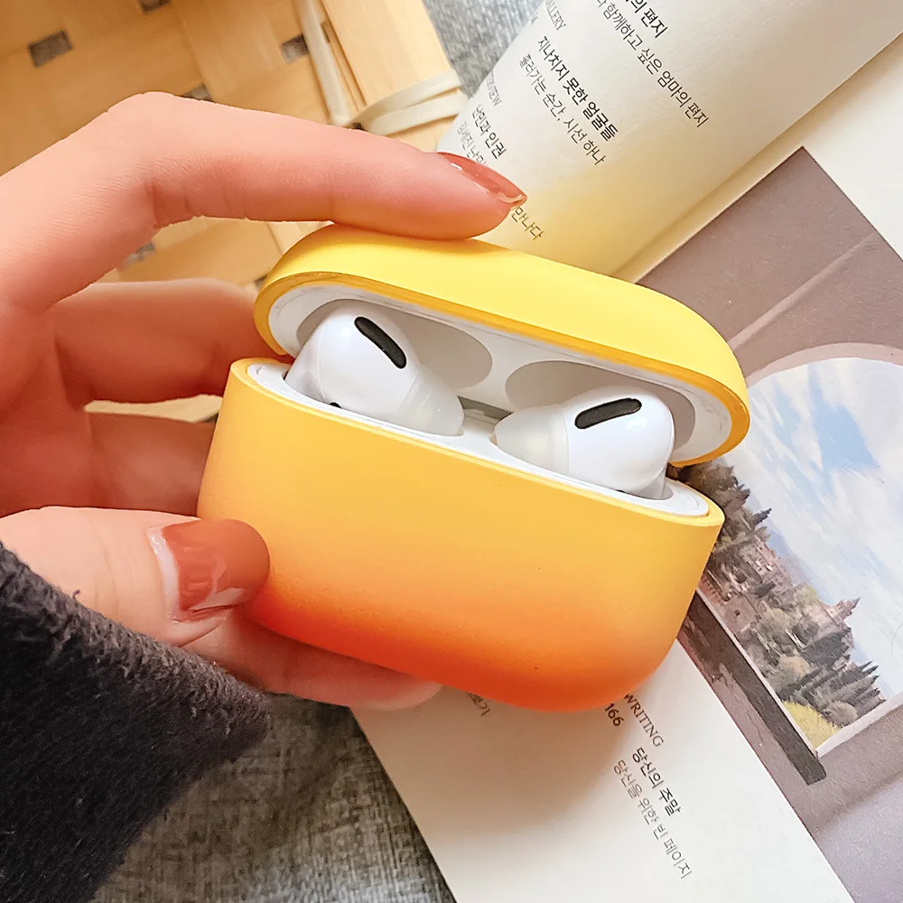 Симпатичный однотонный чехол для наушников AirPods Pro 2 1 s из твердого поликарбоната