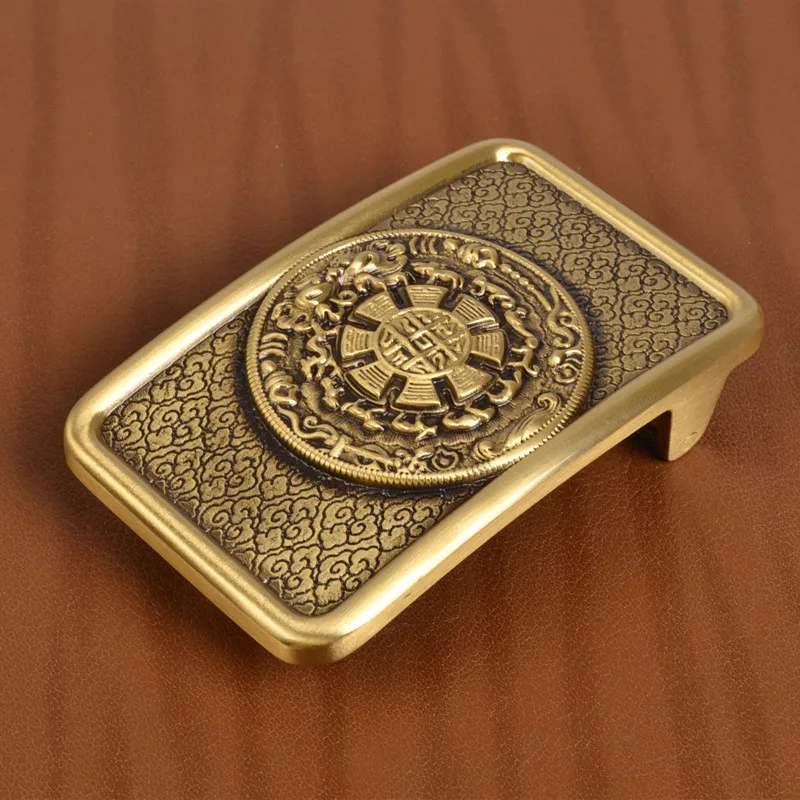Модная пряжка для ремня из твердой латуни с тигром Винтажные Украшения тяжелые 3D