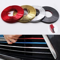 4m8m car bumper styling moulding trim strip wheel hub protection red carbon fiber grille impact decorative strip accessories
