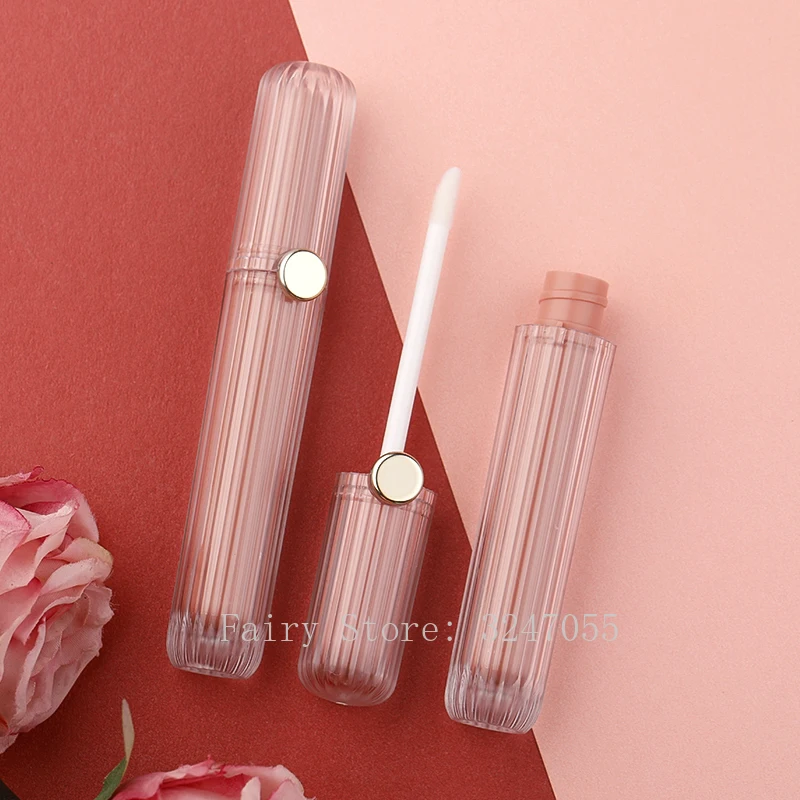 50 шт. 4 мл пустой розовый прозрачный блеск для губ многоразовая круглая