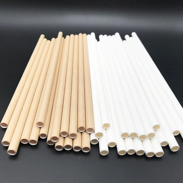 

100PCS Biodegradable Environmentally Friendly Kraft Paper Straw Reusable Portable Drinking Straws Kitchen Bar Accessories