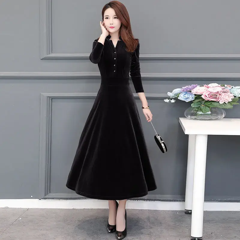 Высококачественное женское платье на осень и зиму 2020 винтажное однотонное