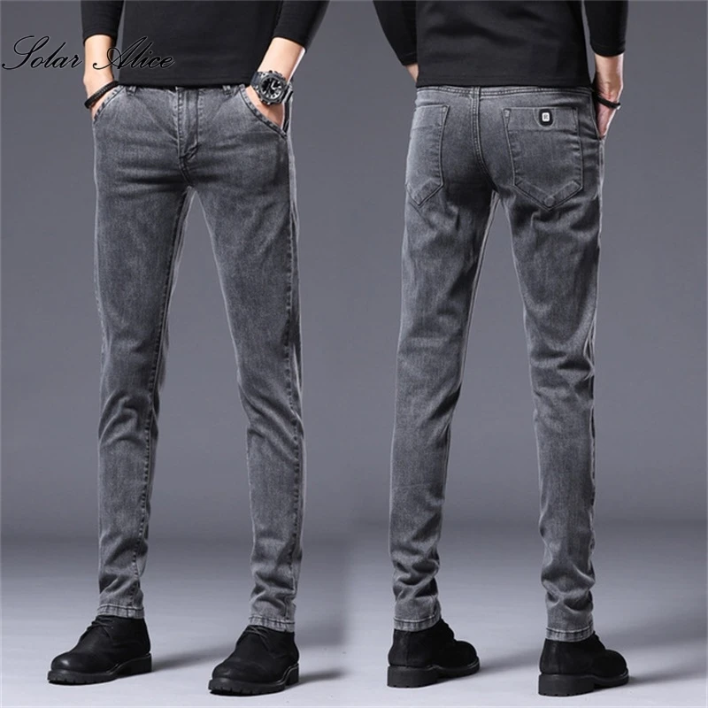 Бесплатная доставка Новинка весна-лето 2021 мужские узкие джинсы эластичные брюки