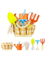 educational montessori toys kids toolbox gardening tools pretend play set gardening tools tote shovel rake trowel kit