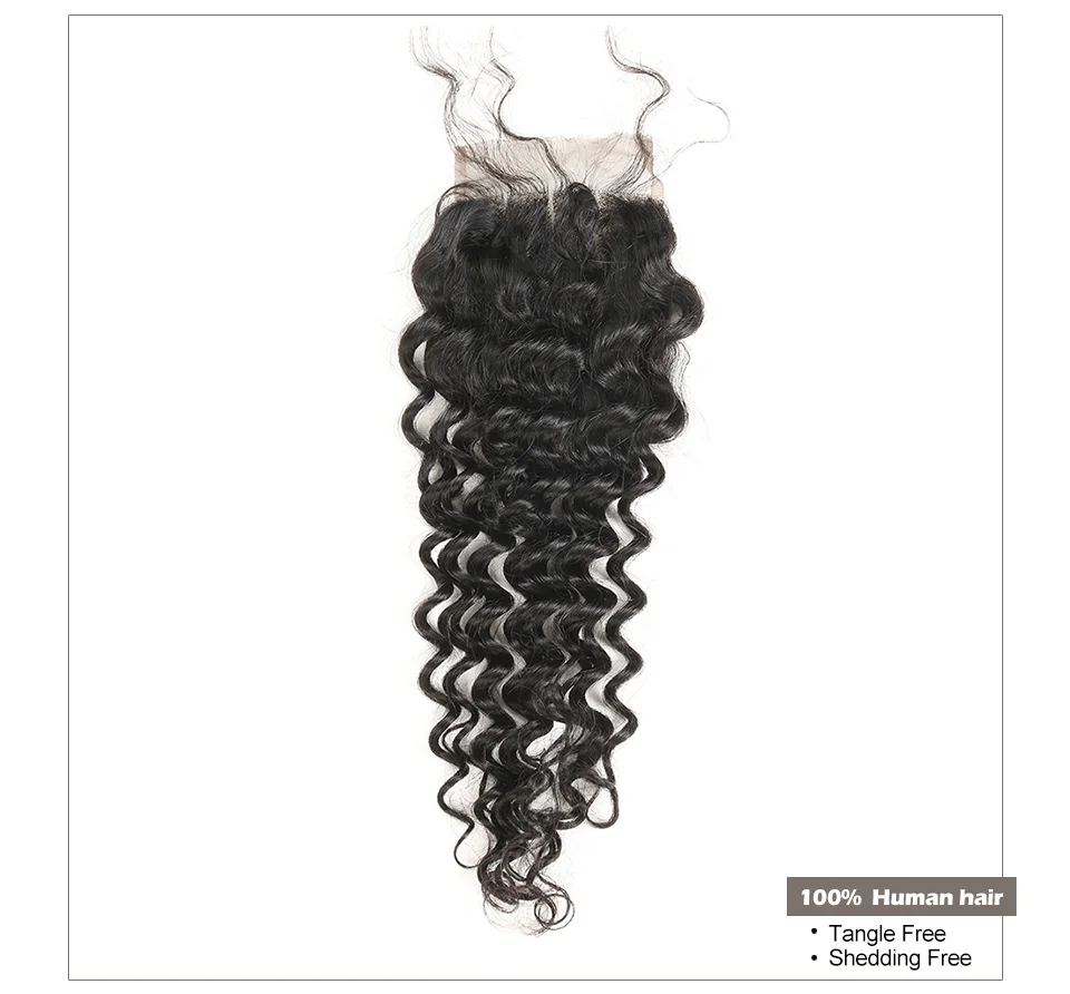 4*4 малазийские глубокие кудрявые человеческие волосы на шнуровке бесплатная