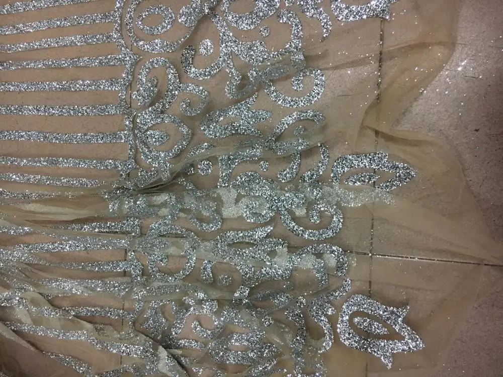 Свадебная африканская кружевная ткань с блестящими блестками французское