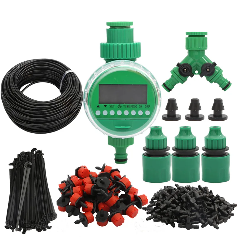 

20M DIY Automatic Micro Drip Irrigation System Plant Watering Garden Hose Kits With Adjustable Dripper Smart Controller Suits