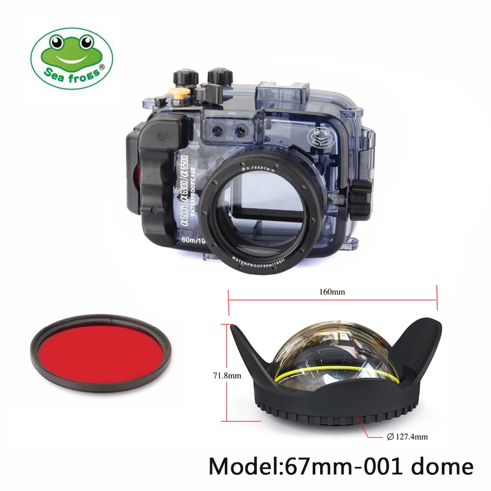 195FT/60M Водонепроницаемый для подводного плавания Корпус Камера Дайвинг чехол Sony