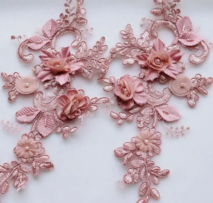 6 шт./3 пары винно-Красное Белое 3D зеркальные цветы для невесты Cheongsam платье