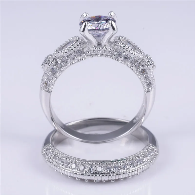 Роскошные Дракон четыре когти 1.2ct Имитация бриллиантовое кольцо 2 в 1 твердая 925