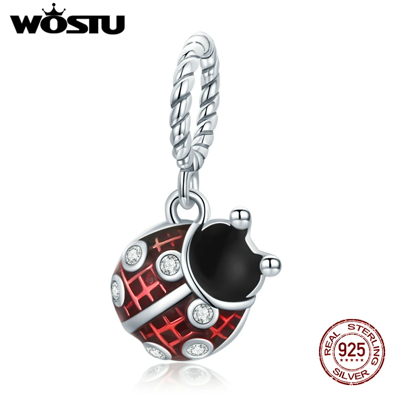 

Лидер продаж, Очаровательная подвеска в виде божьей коровки из стерлингового серебра 925 пробы, кулон в виде насекомого, оригинальный брасле...