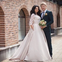 white ivory wedding dresses 2019 long sleeve lace appliques wedding gowns vestido de noiva longo custom made
