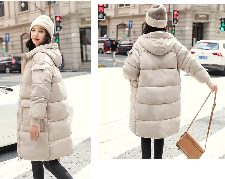 Long Parkas Female Women Winter Coat Thick Warm Cotton Hooded Basic Jacket Womens Winter Outerwear chaqueta mujer