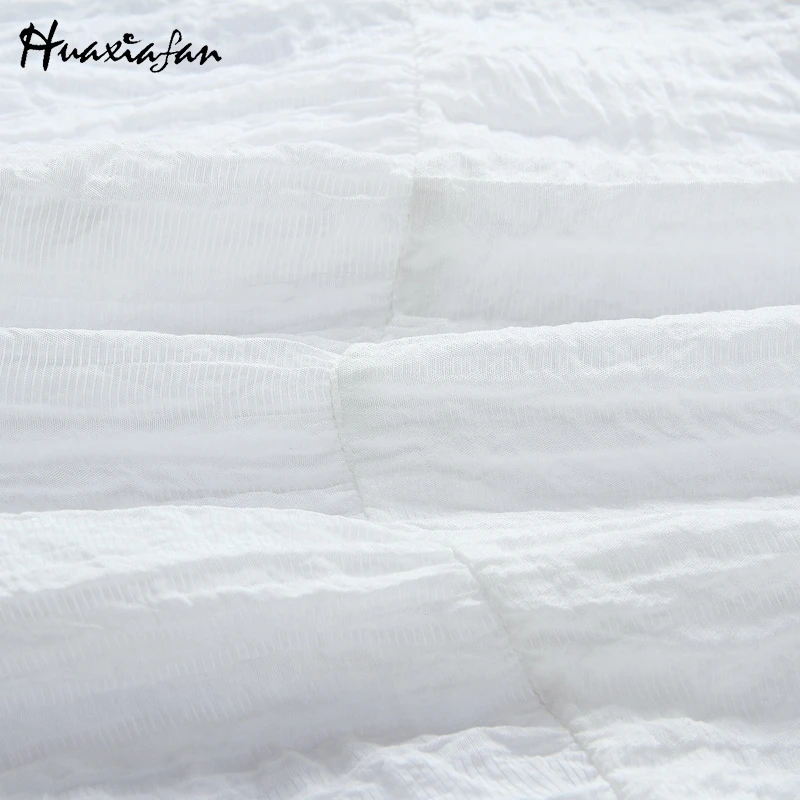 

Huaxiafan women dresses Boho white Elegant sleeveless bow belt ruffle Bohemia 2021 summer Beach Vacation mini dress Vestidos