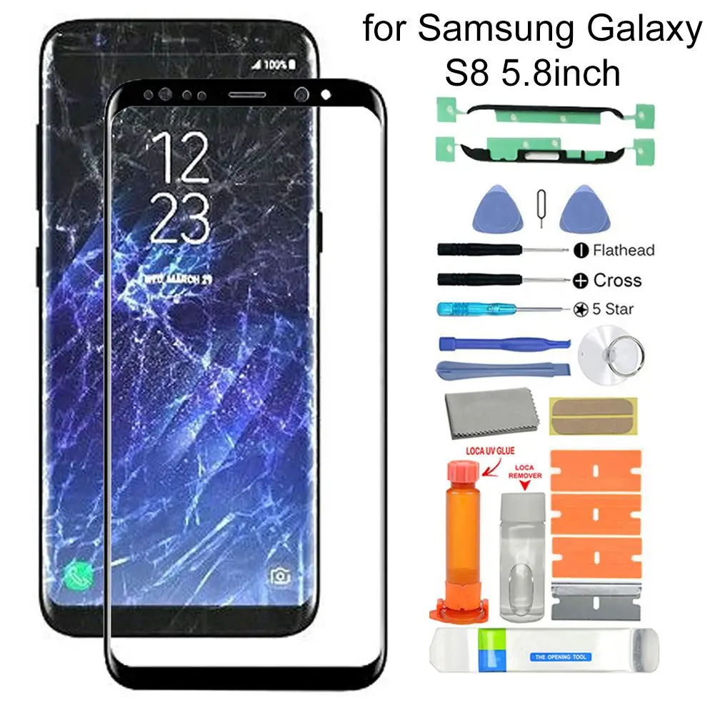 Replacement Front Glass Screen Repair Kit for Samsung Galaxy S8 SM-G950F G950