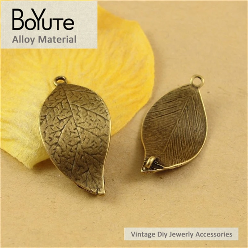 

BoYuTe (60 Pieces/Lot) 31*16MM Antique Bronze Plated Accessories Wholesale Metal Leaf pendants Tree leaf connectors Diy Jewelry