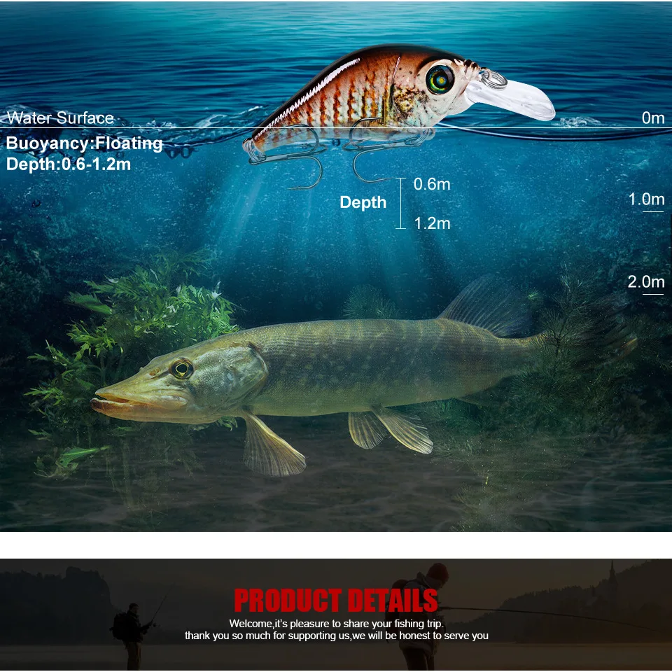 Похожая на настоящую рыболовные приманки 78 мм 12 г Pesca крючки рыбы воблер снасти
