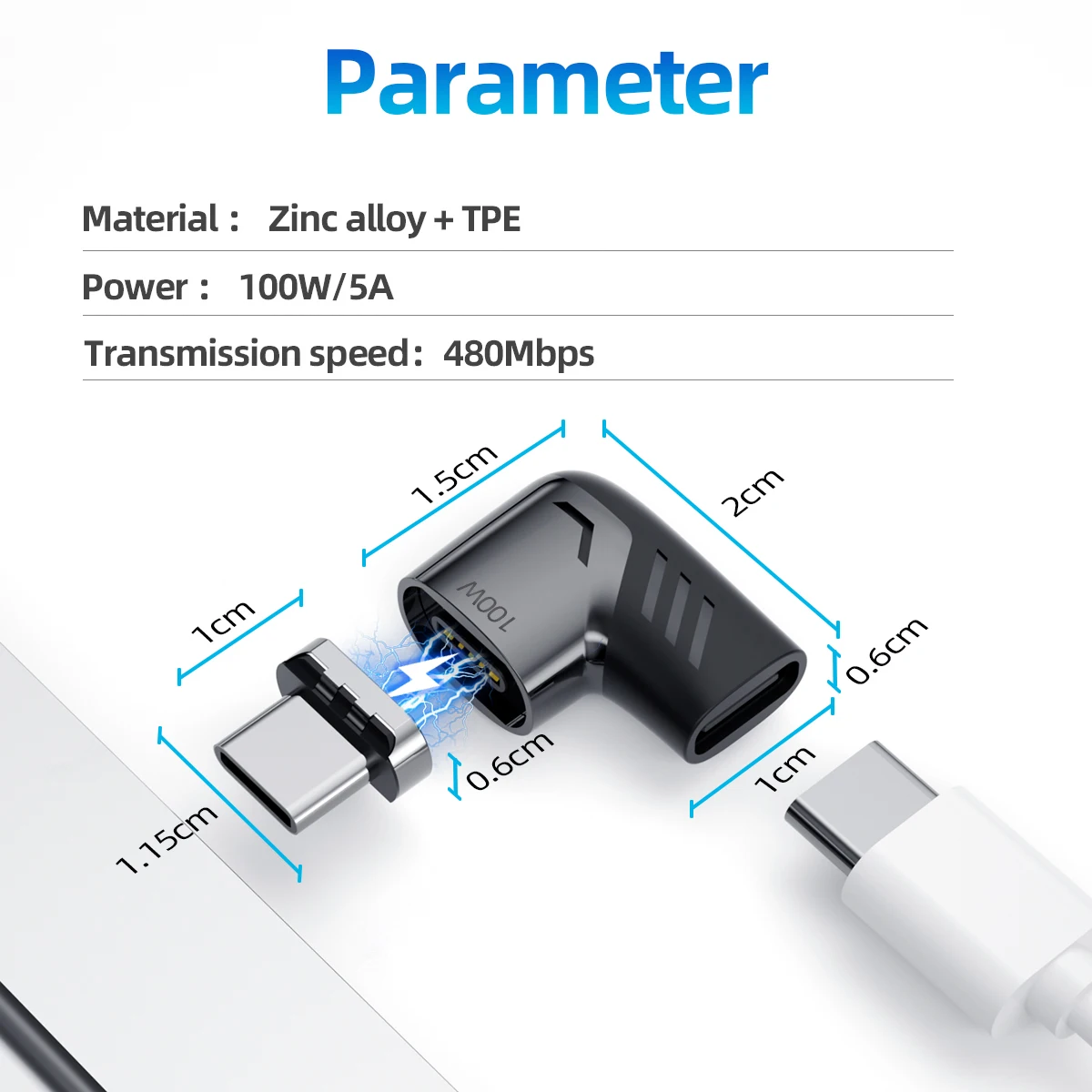 ANMONE 100 Вт Usb C Магнитный адаптер типа Быстрая зарядка Type преобразователь кабель