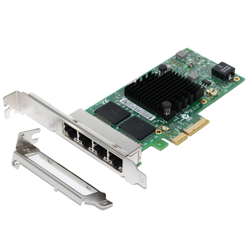Сетевая карта PCI Express PCIe X4 четыре Gigabit порта RJ45 серверный адаптер NIC I350 T4|Сетевые