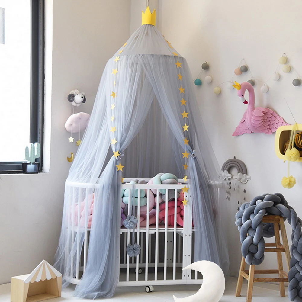 Baby Bed Mosquito Net Hanging Dome Dream Curtain Tent Girls Children Room Home Decor Crib Netting Round HungTent | Дом и сад