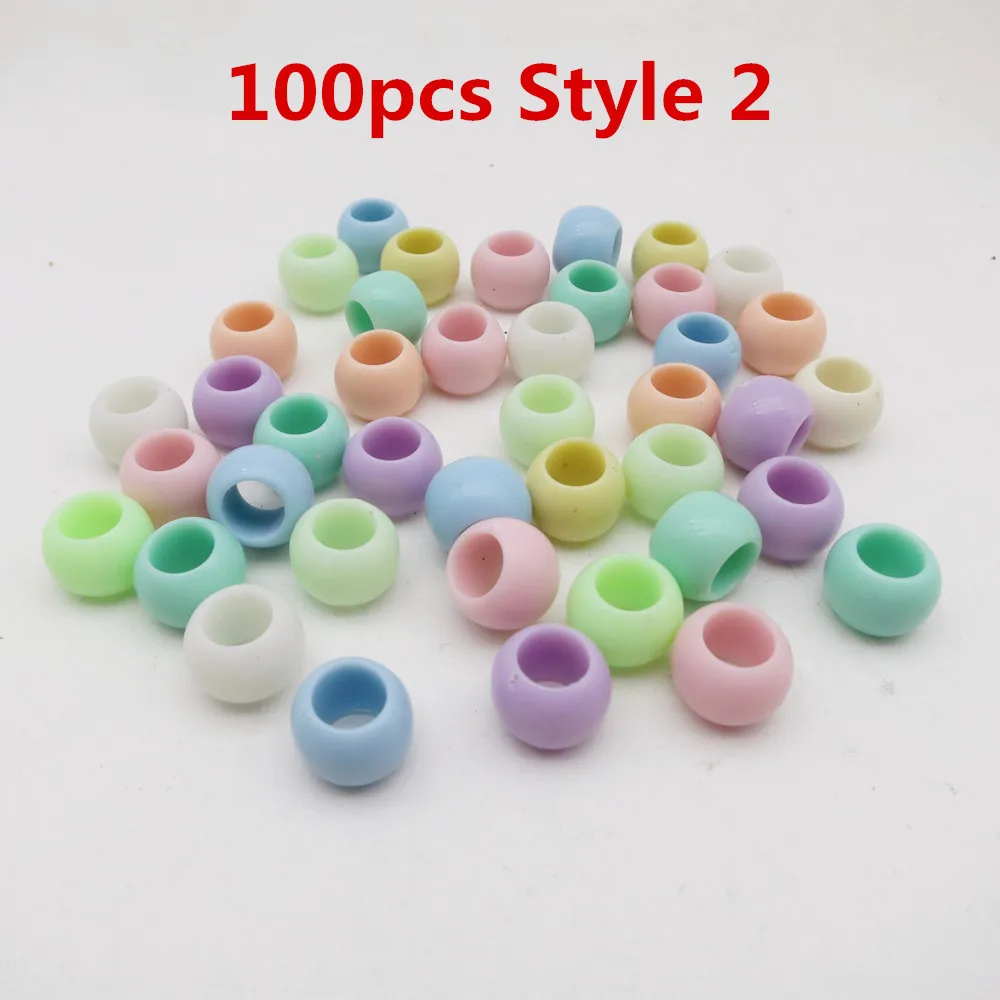 100pcs Style 2 20 шт-100 шт цветные вязанные крючком женские детские косички для девочек, косички для волос, страшные бусины, кольца для зажимов, аксессуары для волос - Цвет: 100pcs Style 2