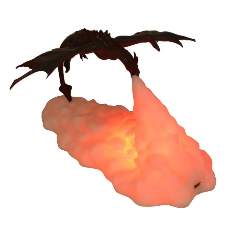 

3D Fire-Breathing Dragon Night Light Art Crafts Christmas Ornaments USB Charge Animal LED Table Desk Lamp Home Office Supplies