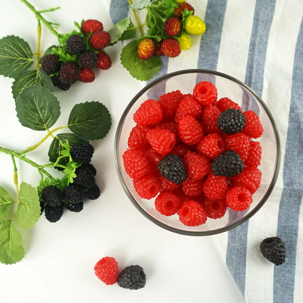 

4Pcs/Set Artificial Fake Raspberry Photography Props Home Decoration Lifelike Artificial Fruit Realistic Raspberry Accessories