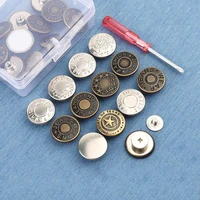 5 pcs jeans button waist adjustment buttons snap fastener removable buttons for jeans free nail twist sewing buttons