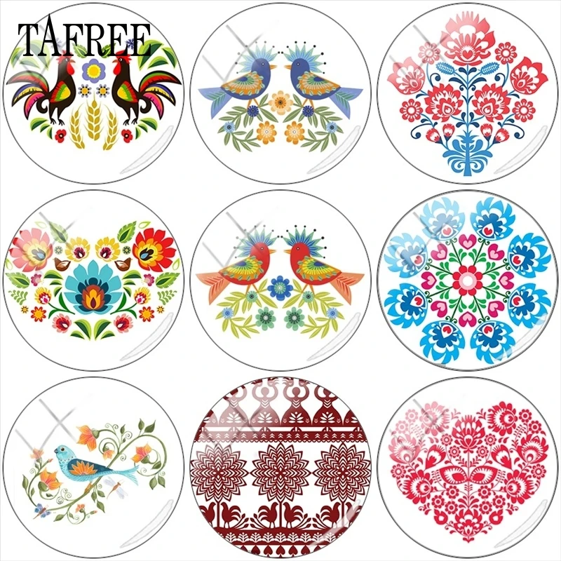 

Польский фон TAFREE в богемном стиле с рисунком в стиле народного искусства, размеры 12 мм/15 мм/16 мм/18 мм/20 мм/25 мм