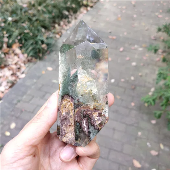Phantom Himalaya Кристалл башня камень остров кристаллы Wicca Декор натуральный призрак кварц рейке исцеление хрустальные часы Пьер Ислан чакра