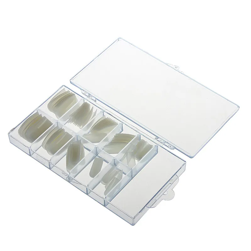 

False Nails 100Pcs Natural Full Cover Acrylic Nail Art Fingernail Artificial Press on Long Ballerina Tips Manicure Tools
