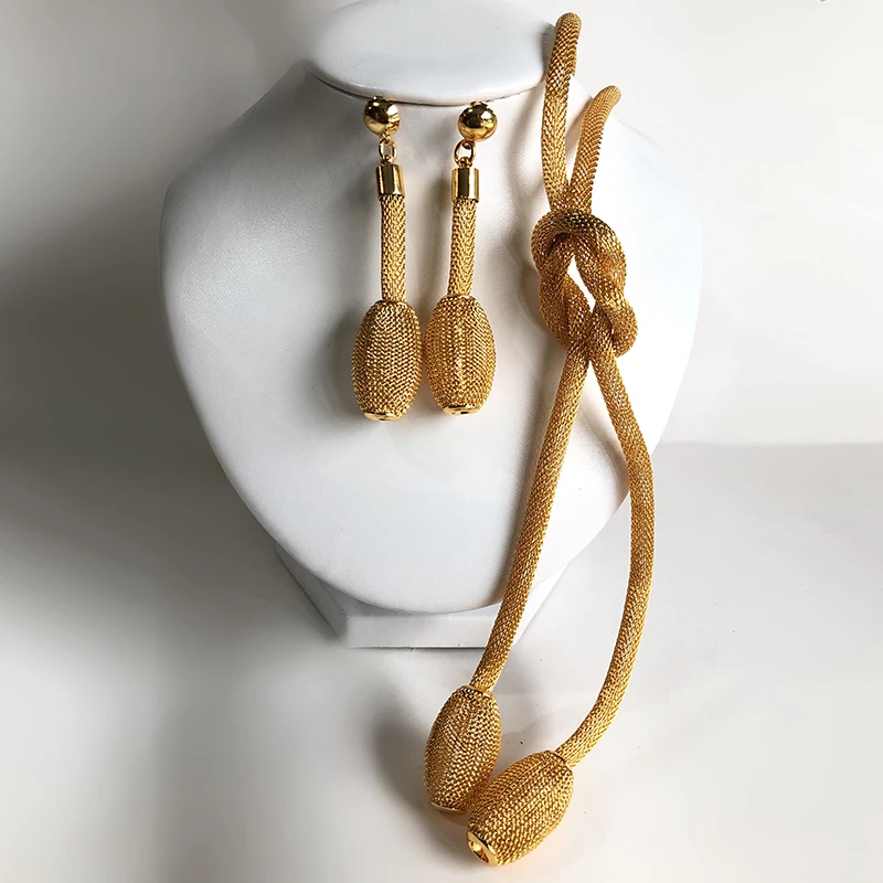 Wando набор золотых ювелирных изделий из бисера для женщин нигерийский Дубай