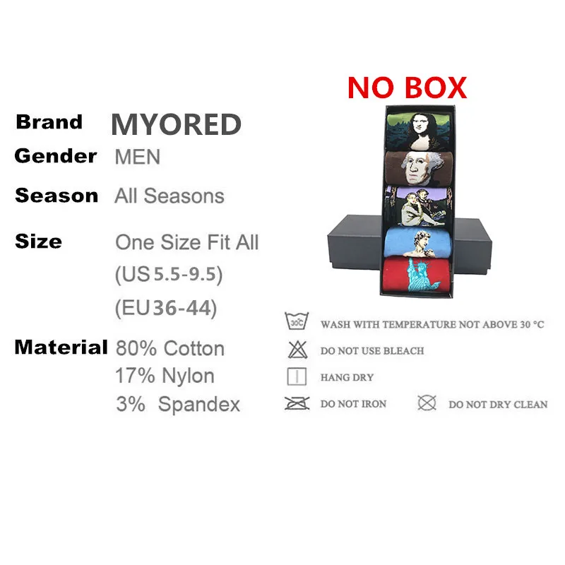 Мужские короткие носки MYORED 5 пара/лот забавные цветные с картиной маслом Мона