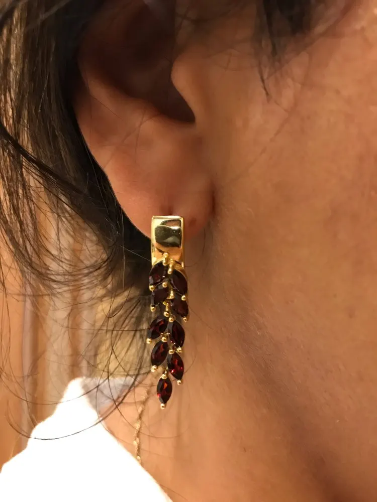 Женские серьги с мозамбикскими гранатами TBJ Подарочные ювелирные украшения