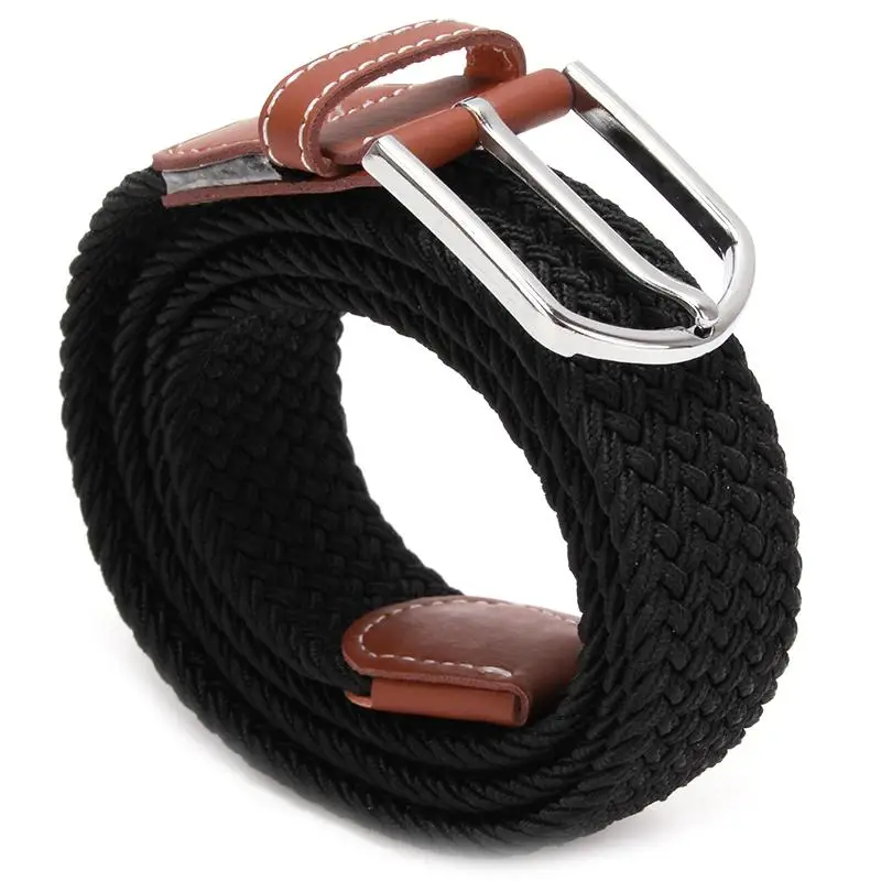 

Fashion Men Elastic Knitted Belt Metal Buckle Waist Strap High Quality Military Army Tactical Belt 6 Colors