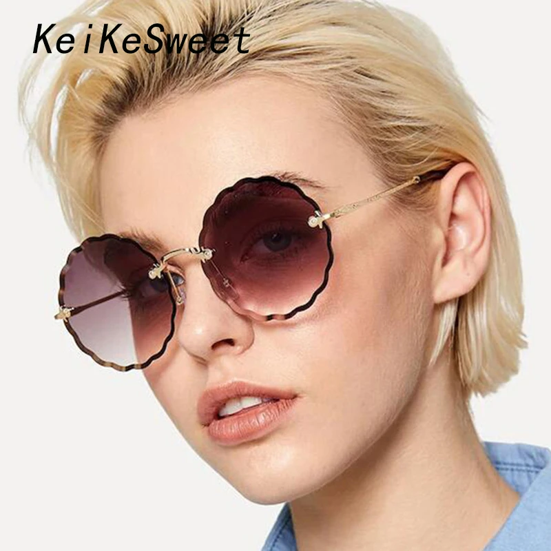 Женские винтажные солнцезащитные очки KeiKeSweet роскошные дизайнерские круглые