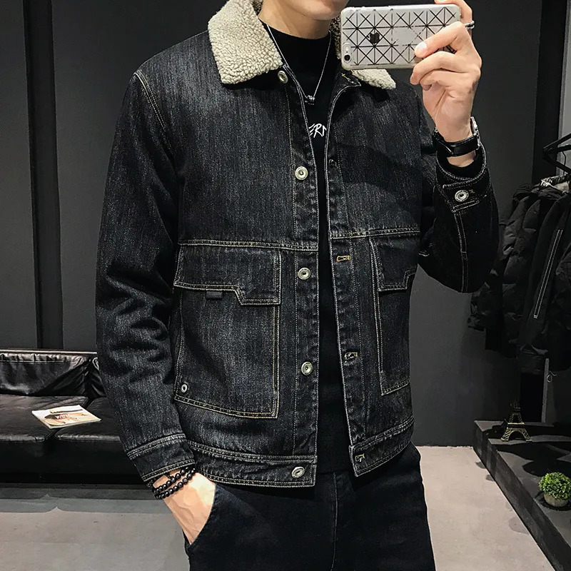 

Новинка осени 2019, свободная куртка с лацканами, свободная джинсовая куртка