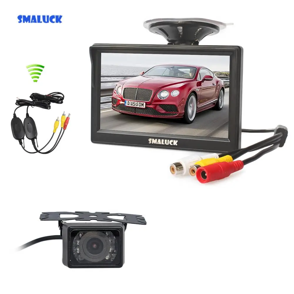 SMALUCK беспроводной 5 &quotTFT ЖК дисплей Автомобильный Монитор присоска и кронштейн +